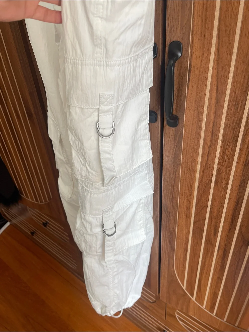 White Cargo Jogger Athleisure Pants